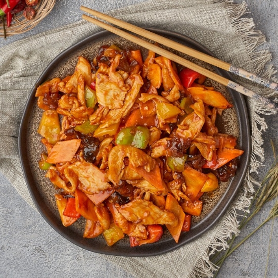 Picture of Chicken in a sweet-sour-spicy soy sauce(half portion)