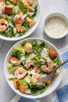 Picture of Caesar salad with shrimp